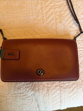 Coach Smooth Leather Crossbody with black Turnlock